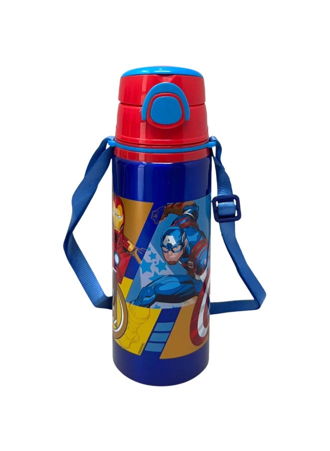STOR Avengers Aluminum Pop-Up Water Bottle with Strap Multicolour 730 ml 80158 - Image 1